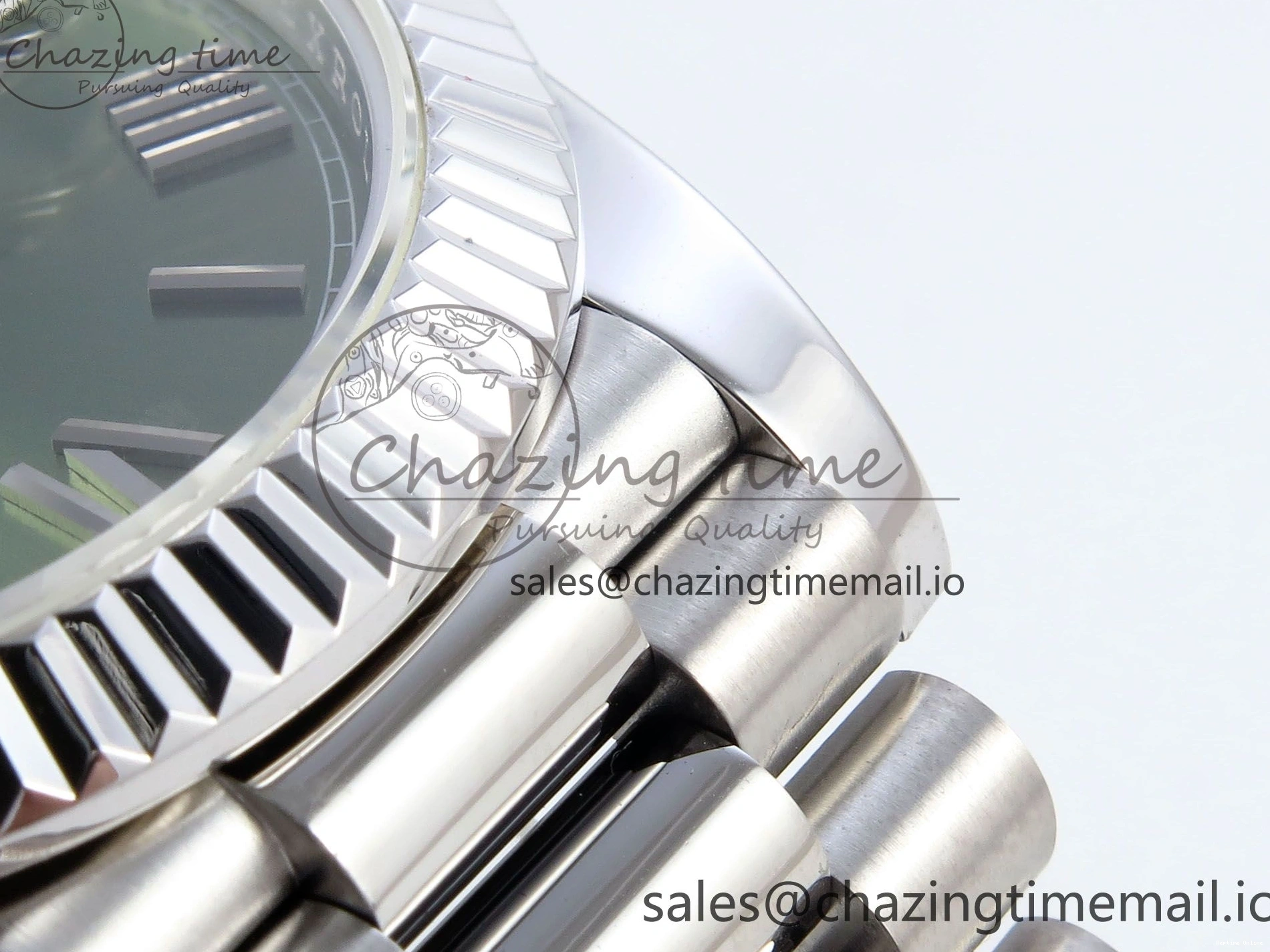 0507 Tailored Day Date 40 SS 228239 KF 1:1 Best Edition Green Roman Dial on President Bracelet VR3255 (Gain Weight) 826